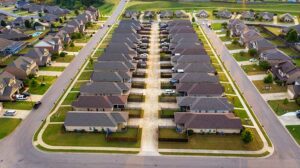 community association management aerial view of neighborhood community